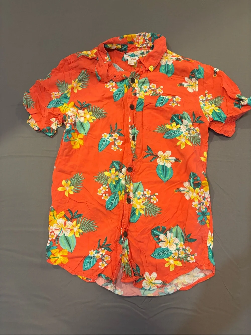 Set Of 3 Cat And Jack Boys Summer Hawaiian Shirts Size L 10/12